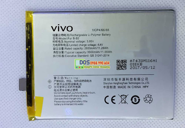 Pin điện thoại vivo v5 y67 chính hãng, thay pin vivo