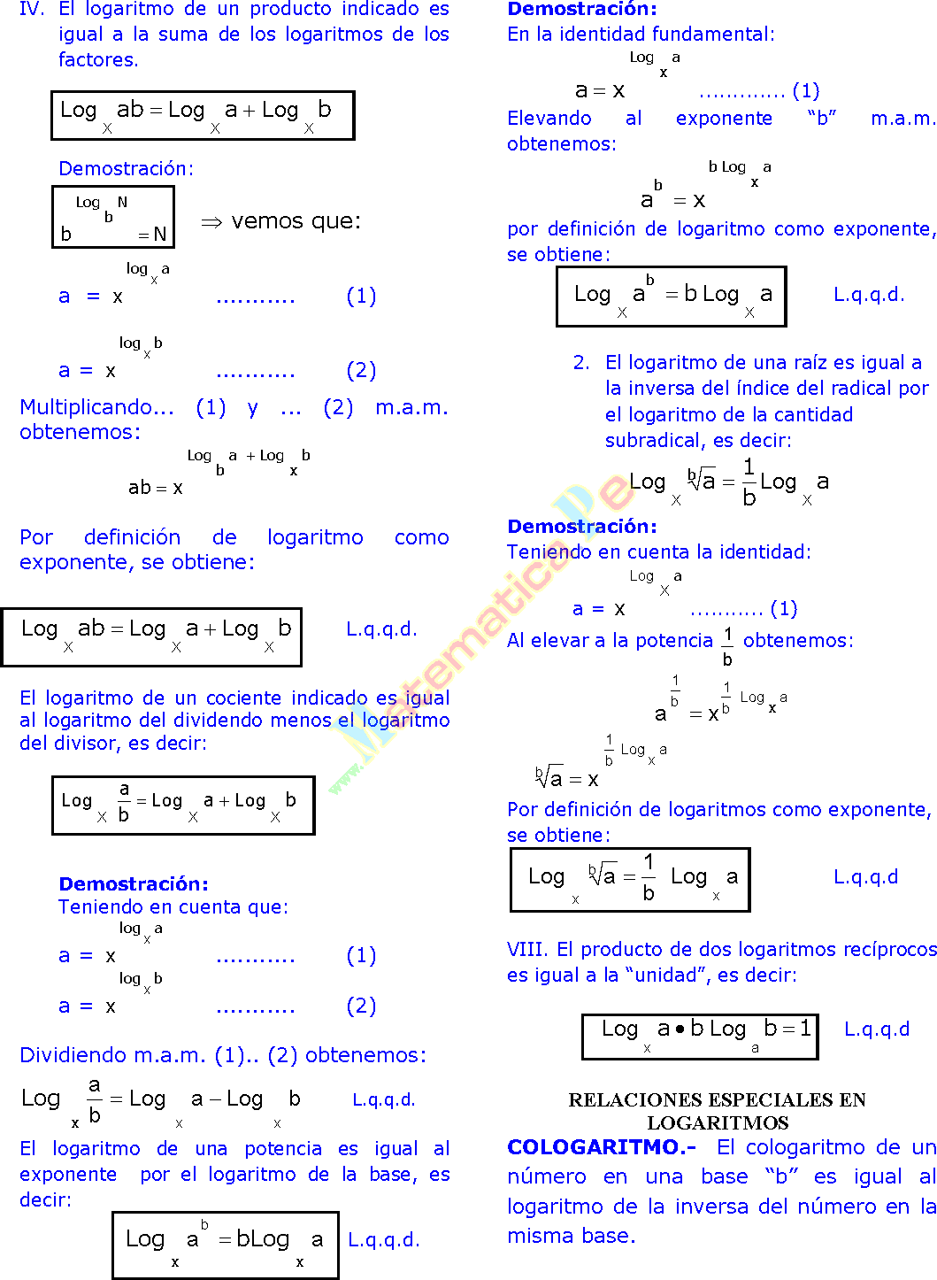LOGARITMOS EJERCICIOS RESUELTOS DE ÁLGEBRA PREUNIVERSITARIA EN PDF