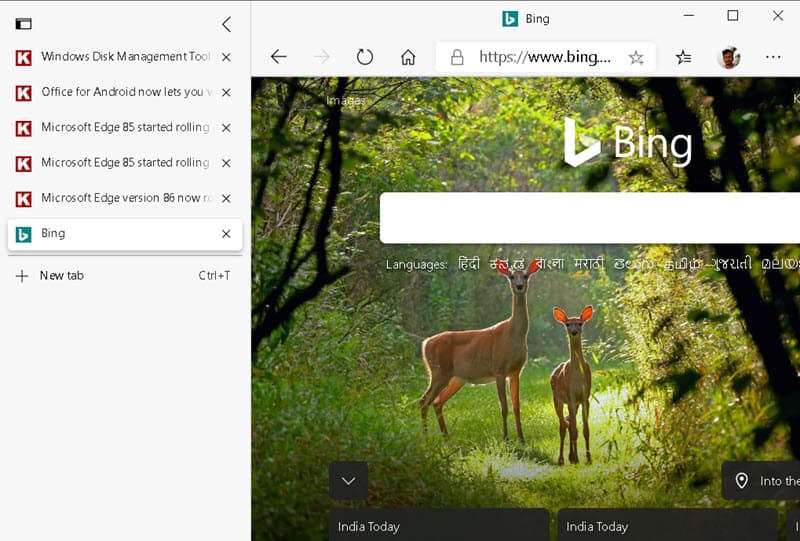 Here's an early preview of the Vertical Tabs in Microsoft Edge