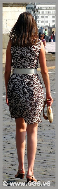 Girl's outfit with summer dress on the street