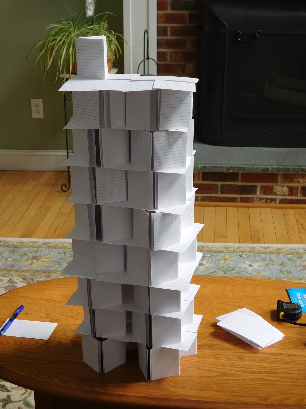 100 Days of Science 68 Index Card Tower