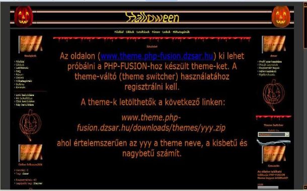 Free php-fusion Dark Black Halloween Style Theme