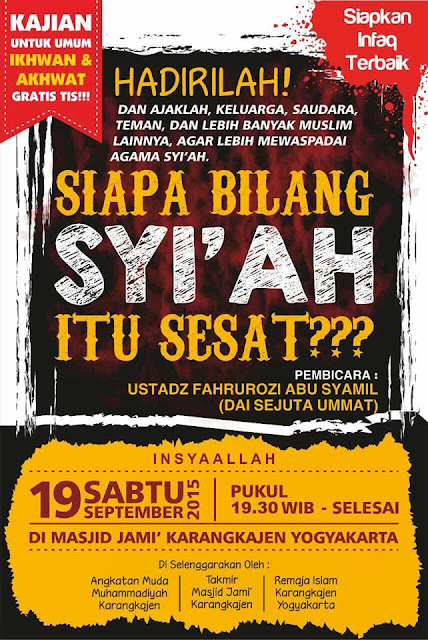 Hadirilah Tabligh Akbar "Siapa Bilang Syiah itu Sesat?" di Yogyakarta