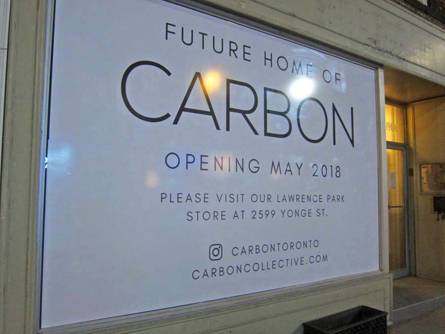 Yonge and Roxborough News "Carbon" the mystery store at the former