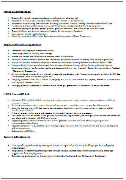 Preferred Resume Format Preferred Resume Format