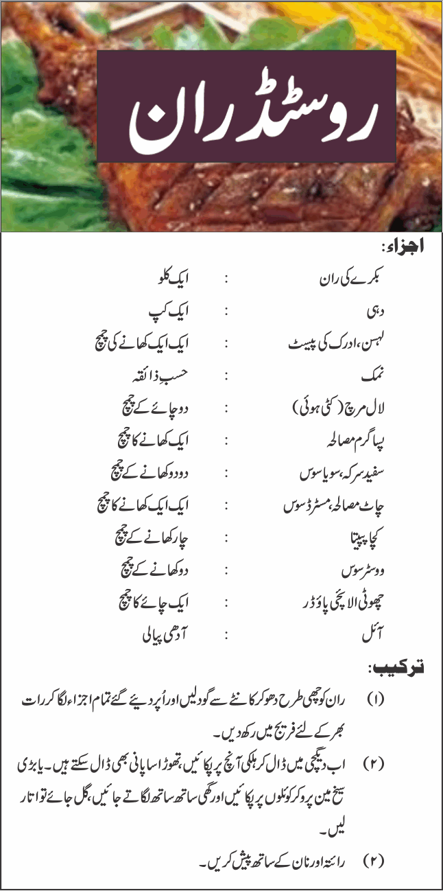 Raan Roast Recipe In Urdu ران روسٹ Urdu Recipes