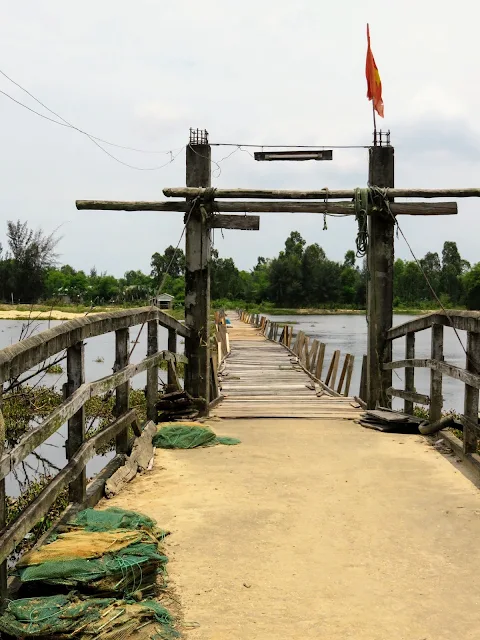 Floating bridge in the countryside outside Hoi An Vietnam