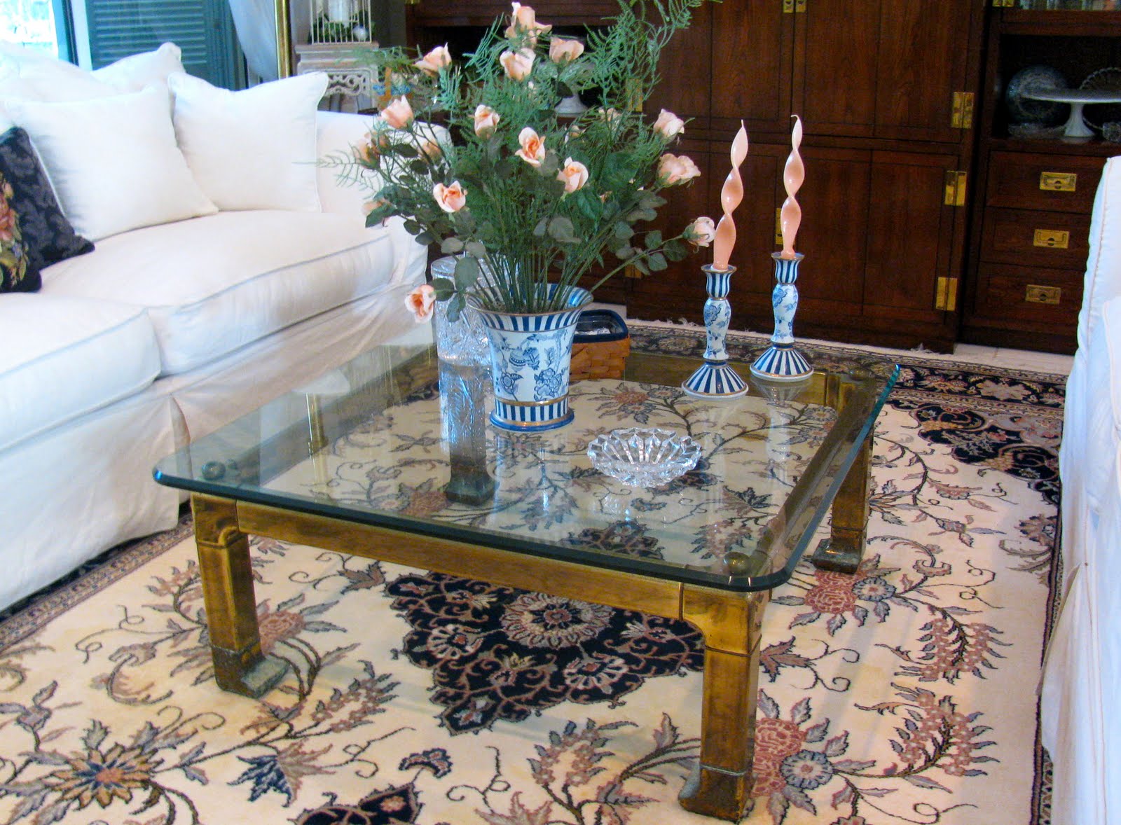 MAY DAYS Spray Paint Brass Coffee Table Makeover