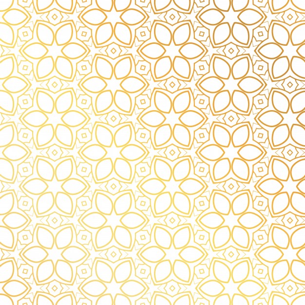 Golden pattern with floral shapes Free Vector