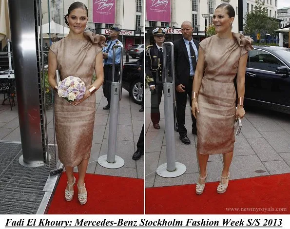Crown Princess Victoria attended Fadi El Khoury S/S 2013 Fashion Show during the Mercedes-Benz Stockholm Fashion Week at Berns