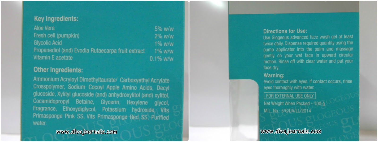 Glogeous Advanced Face wash Gel Review Diva Journals