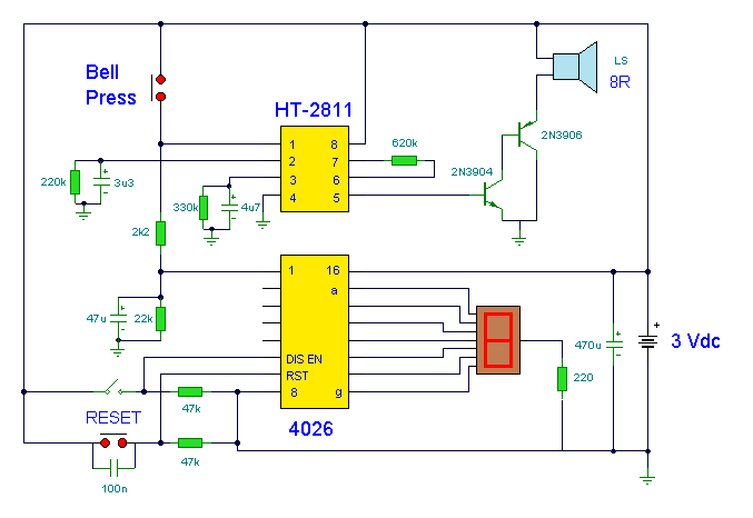 Electronic Doorbell with Counter Circuit Diagram ...