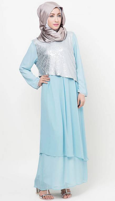 Contoh Model Baju Muslim Gamis Terbaru Untuk Hari Raya