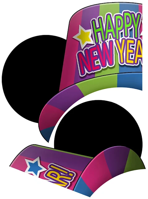 New Year Mickey Mouse: Free Printable Hat with Ears.