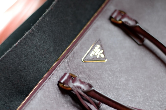 Felt liner for designer handbag Prada Covet and Acquire