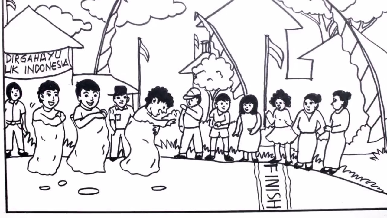 Sketsa lomba mewarnai 17 agustus | Dela Pradnya