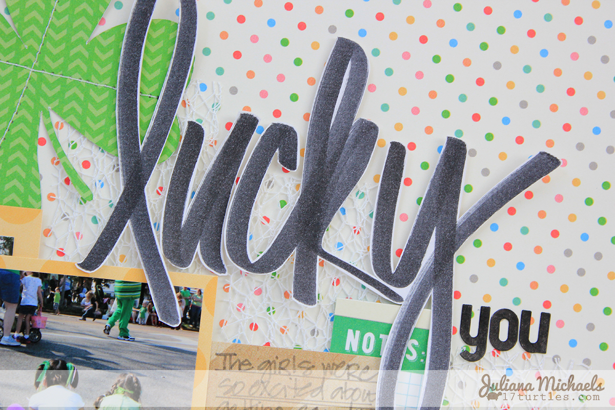 Detail 2 of Lucky You Scrapbook Page for Elle's Studio by Juliana Michaels