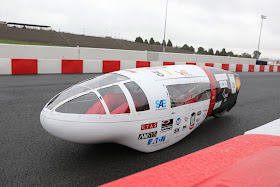 NIU Supermileage team competing under Prototype – Internal Combustion category on the track at Make the Future Live California featuring Shell Eco-marathon Americas at Sonoma Raceway in Sonoma, Calif.