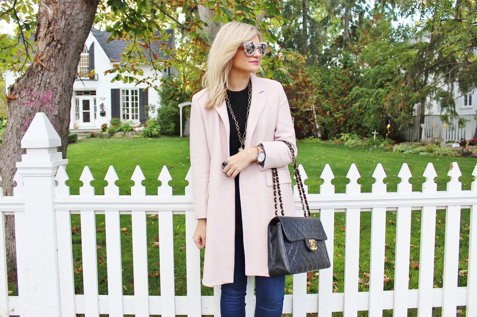 blush duster coat