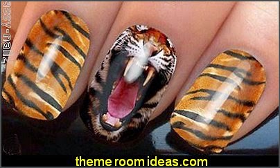 TIGER NAIL ART WRAPS WATER TRANSFERS STICKERS DECALS