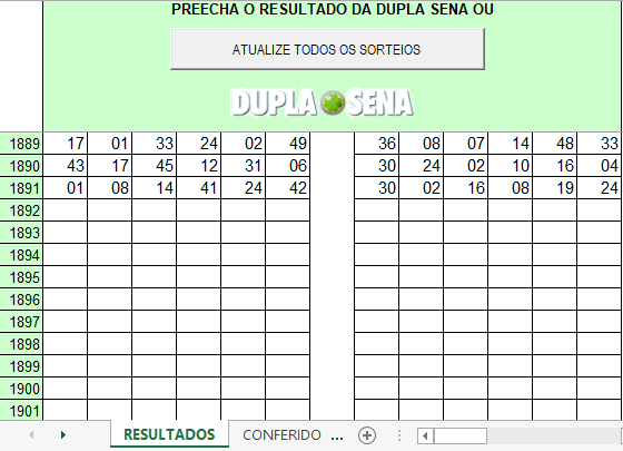 Conferidor Dupla Sena ate 10 mil jogos resultados