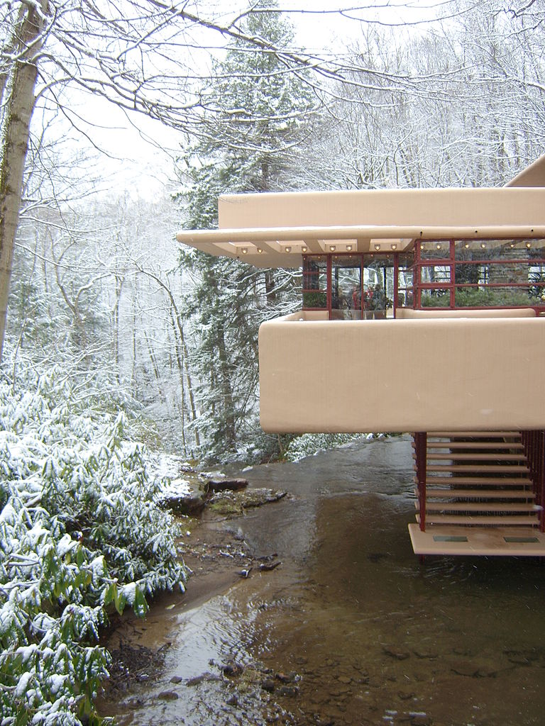 Falling Water House on waterfall
