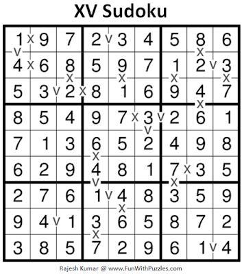 XV Sudoku (Fun With Sudoku #198) Puzzle Answer