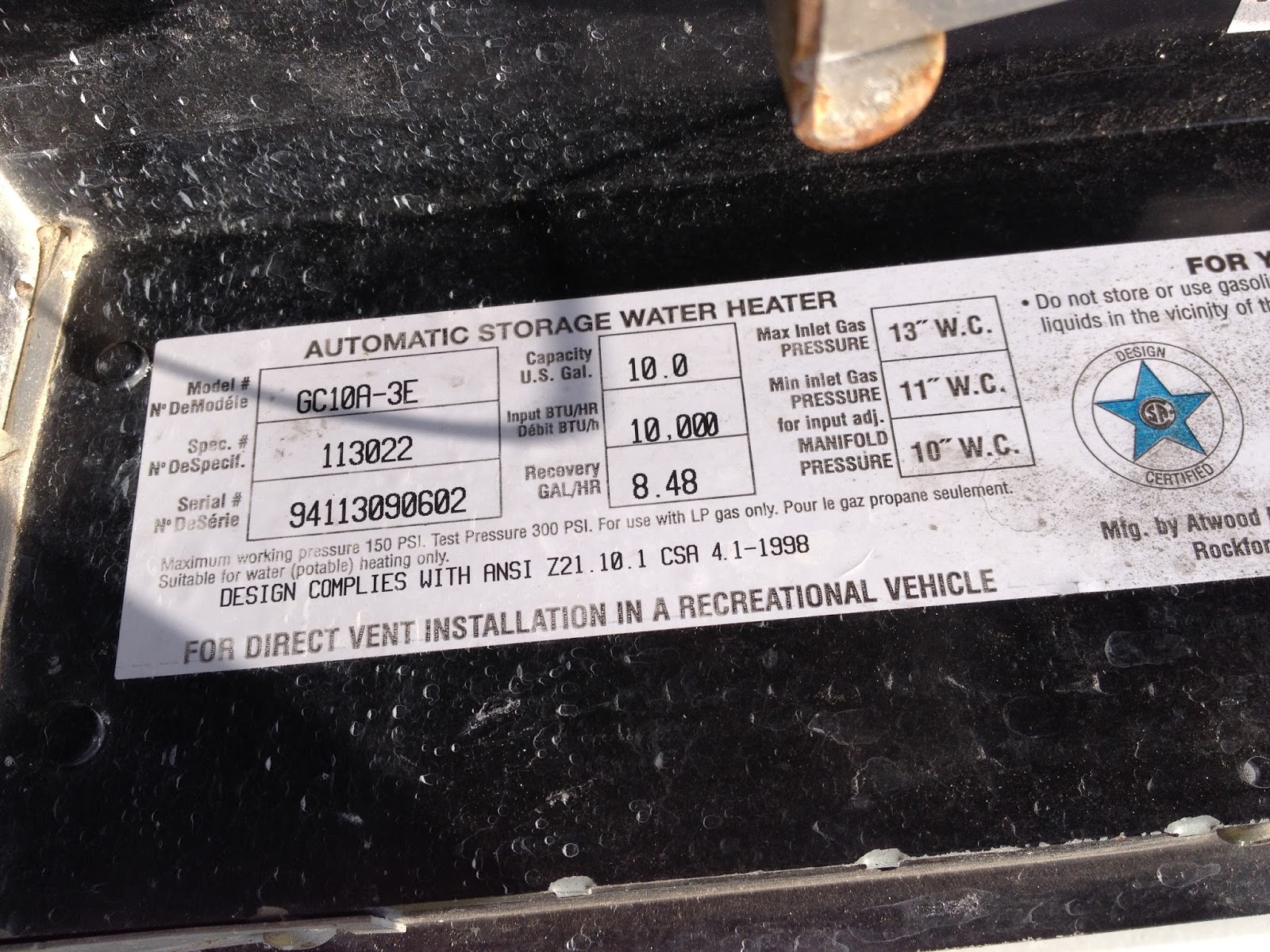 The Old Salt Atwood RV Gas/Electric Combo Water Heater