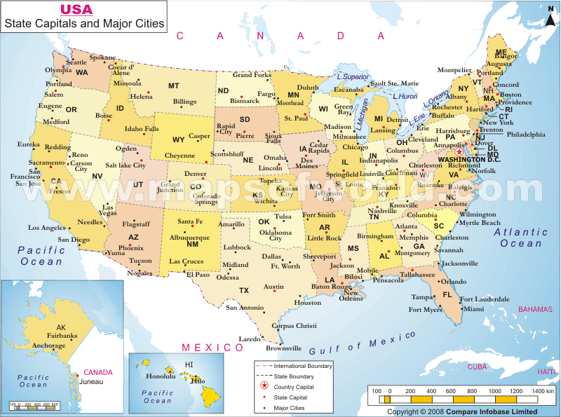 usa states and capital map