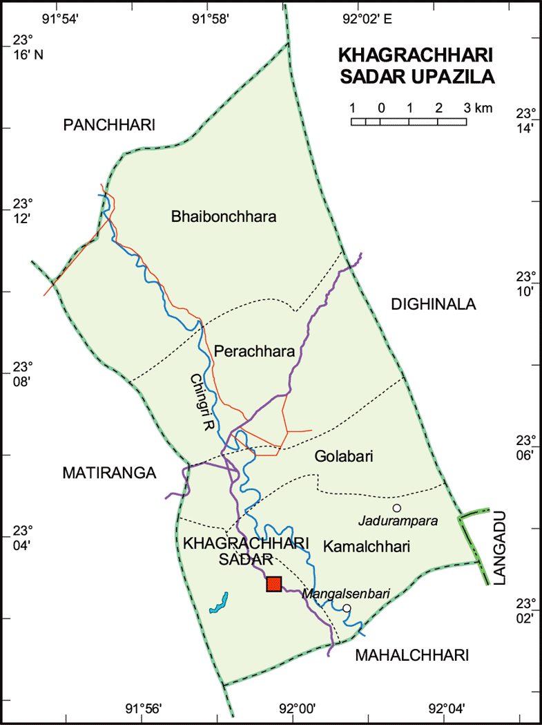 Khagrachari Sadar Upazila Map Khagrachari District Bangladesh