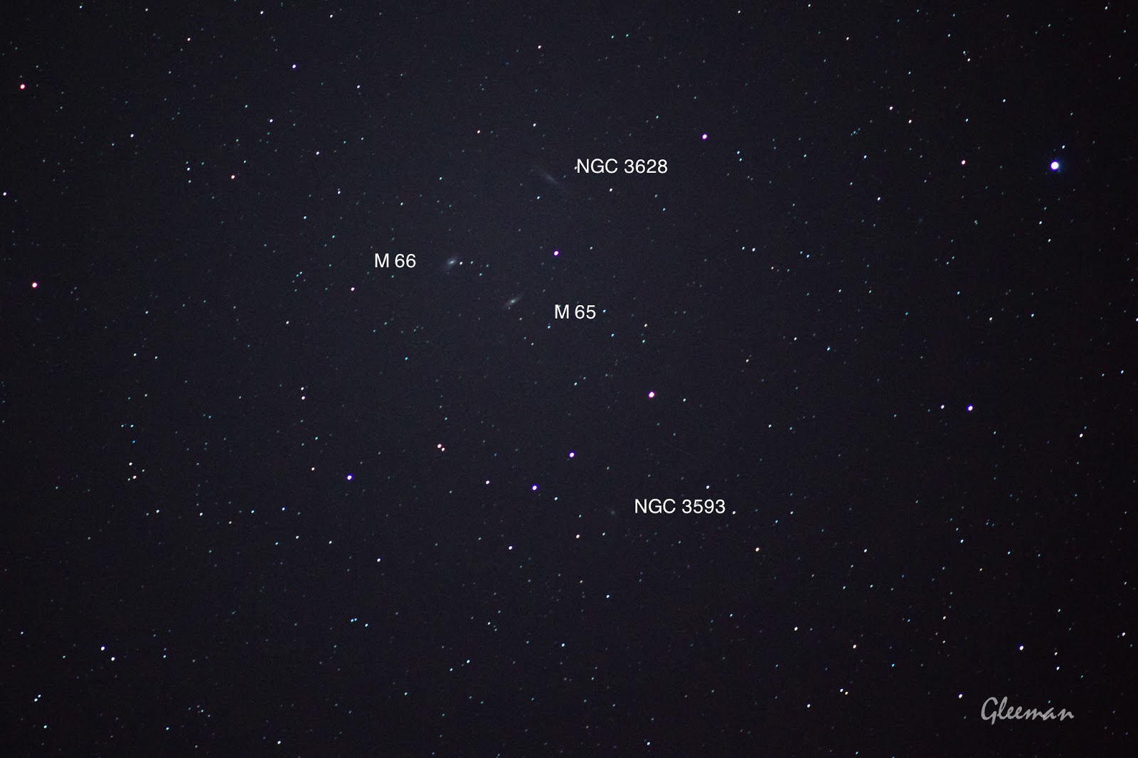 NGC 3628, M65,M66, NGC 3593/ Pentax  K5 + Pentax O-GPS1 + DA*200 