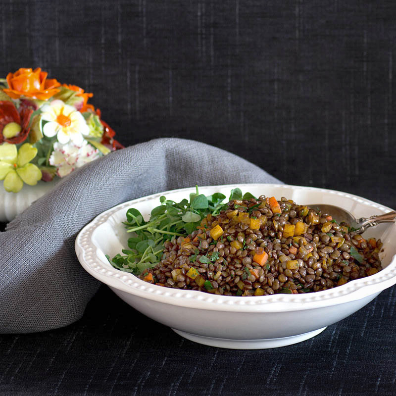 Savoring Time in the Kitchen Caramelized French Green Lentils