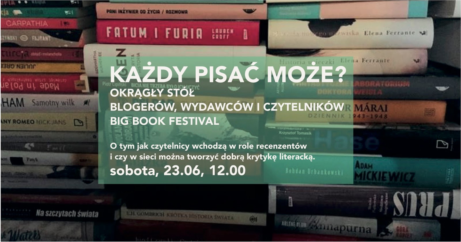 Okrągły stół blogerów, wydawców i czytelników Big Book Festival
