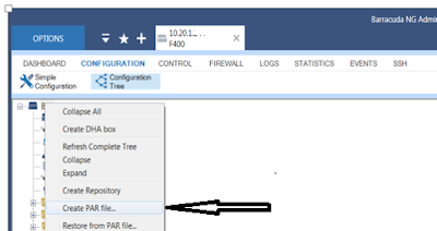 back up and restore Barracuda NG Firewall configuration file