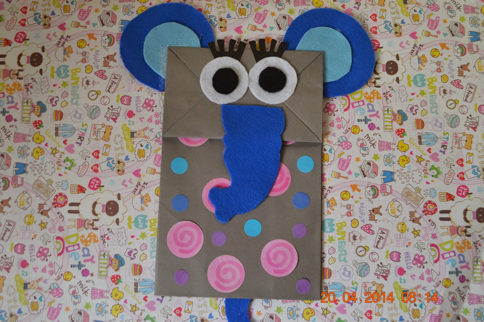 Bows and Ribbons Paperbag Elephant Puppet