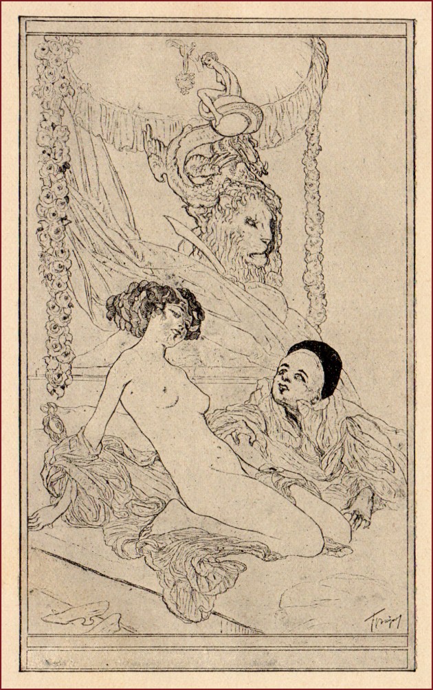 Erotic Scene Bath Sheet For Sale By Franz Von Bayros