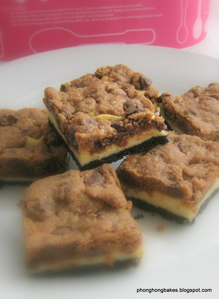 Phong Hong Bakes and Cooks! Nutella Cookie Dough Cheesecake Bars
