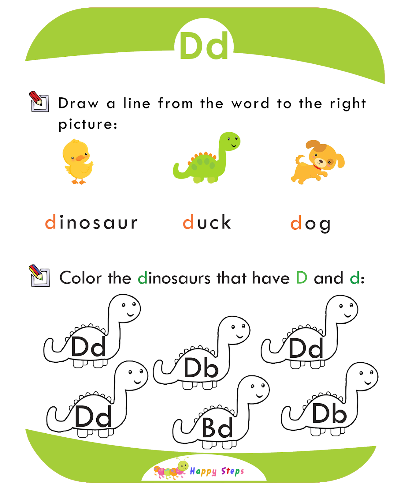 Activity Worksheet 1 Letter D