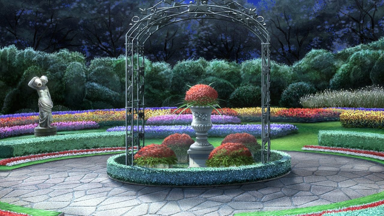 Новелла сад. Фон сад для фонтана.