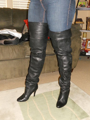 eBay Leather: Vintage Wild Pair black leather crotch boots