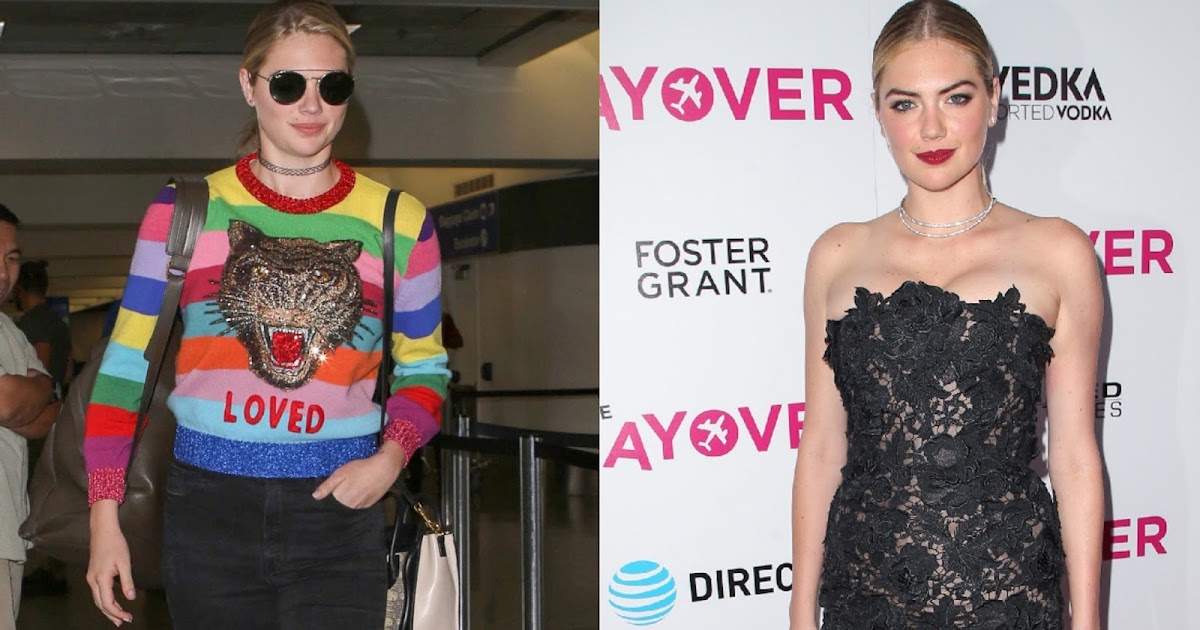 Kate Upton in Gucci & J. Mendel at LAX Airport & 'The Layover' LA Premiere