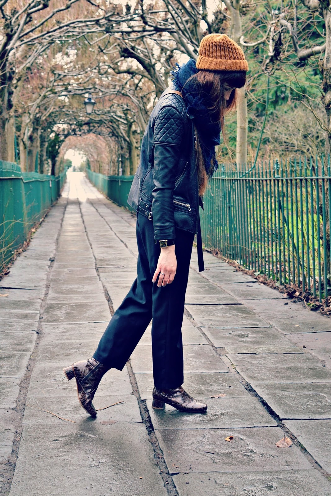 fashion blogger, topshop boutique jumpsuit, finery boots, monki hat, hermes bag