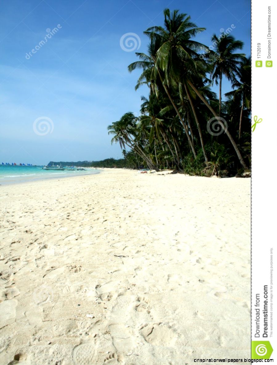White Beach Blue Sky Boracay Island Background Royalty Free Stock