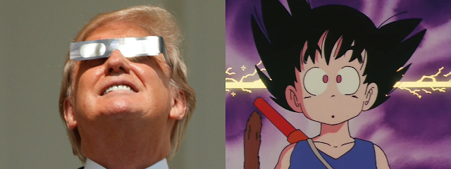 Donald Trump and Goku Donald Trump Kid Goku Dragon Ball DB DBZ full moon total solar eclipse Blutz Waves Oozaru Great Ape Saiyan SSJ4