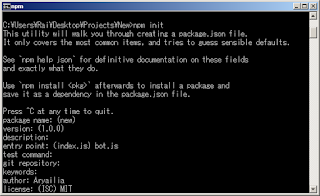 npm init npm init