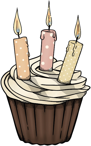 august birthday cupcake clipart