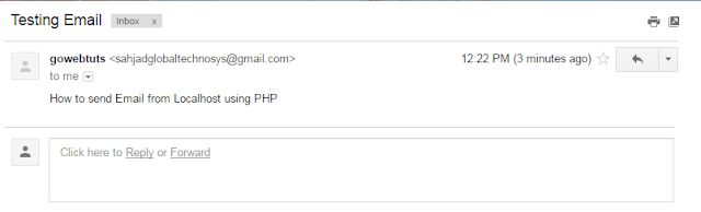 Send Email from Localhost in PHP