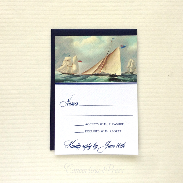 Cape Cod wedding blog photo from Concertina Press - Stationery and Invitations about Yacht Wedding Invitations