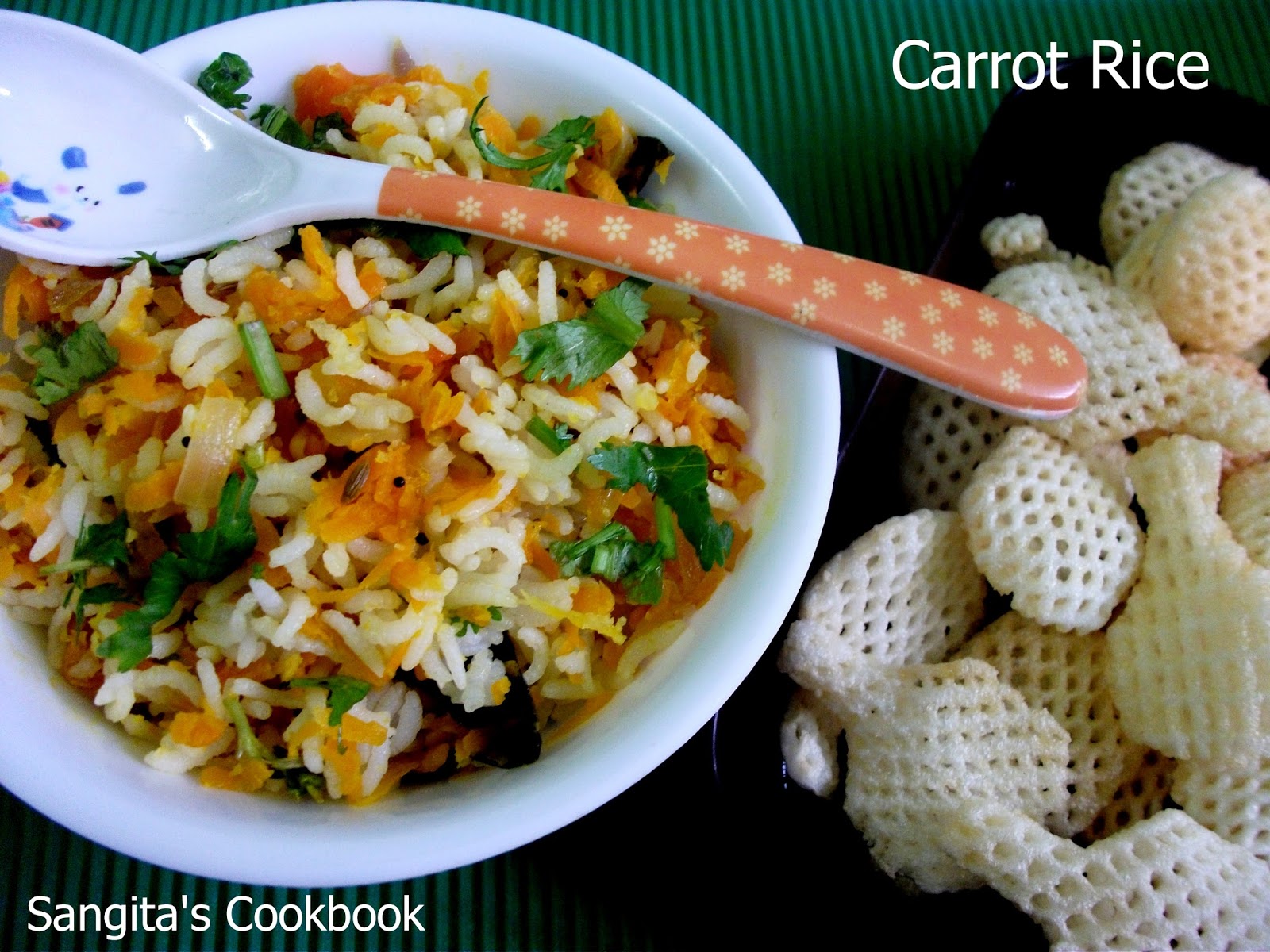 Sangita's Cookbook Carrot Stir Fry and Carrot Rice Recipe