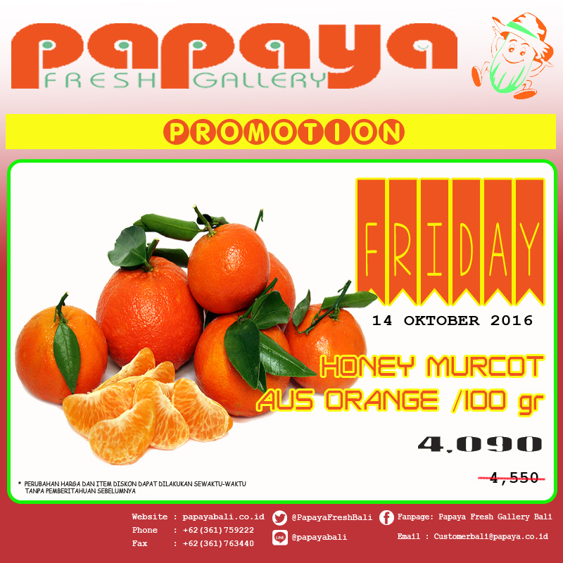 NIKMATI SEGARNYA HONEY MURCOT AUS ORANGE PAPAYA FRESH GALLERY BALI